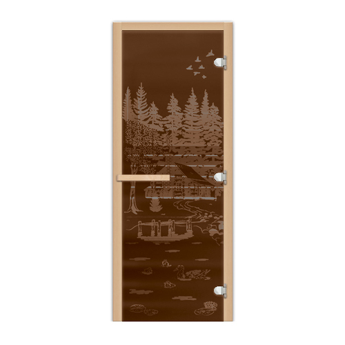 Дверь для бани 1.9х0.7 Банька в лесу